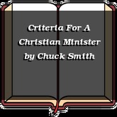 Criteria For A Christian Minister
