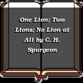 One Lion; Two Lions; No Lion at All