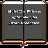 (Acts) The Witness of Stephen