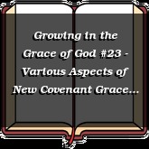 Growing in the Grace of God #23 - Various Aspects of New Covenant Grace Part 1