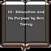 10 - Education And Its Purpose