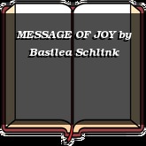 MESSAGE OF JOY