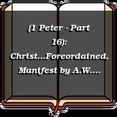 (1 Peter - Part 16): Christ...Foreordained, Manifest