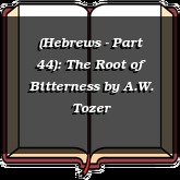 (Hebrews - Part 44): The Root of Bitterness
