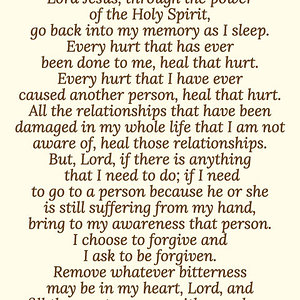 healing bedtime prayer