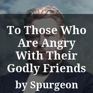 To Those Who Are Angry With Their Godly Friends